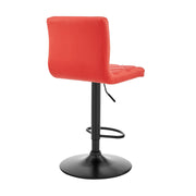 Duval Adjustable Red Faux Leather Swivel Bar Stool - Furniture City (CA)l