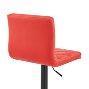 Duval Adjustable Red Faux Leather Swivel Bar Stool - Furniture City (CA)l