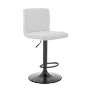 Duval Adjustable White Faux Leather Swivel Bar Stool - Furniture City (CA)l