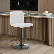Duval Adjustable White Faux Leather Swivel Bar Stool - Furniture City (CA)l