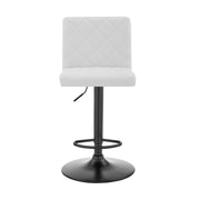 Duval Adjustable White Faux Leather Swivel Bar Stool - Furniture City (CA)l