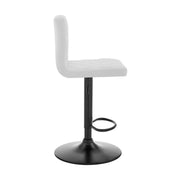 Duval Adjustable White Faux Leather Swivel Bar Stool - Furniture City (CA)l