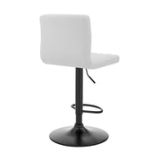 Duval Adjustable White Faux Leather Swivel Bar Stool - Furniture City (CA)l