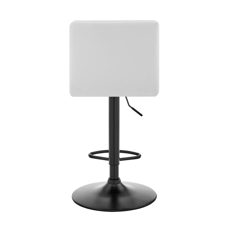 Duval Adjustable White Faux Leather Swivel Bar Stool - Furniture City (CA)l