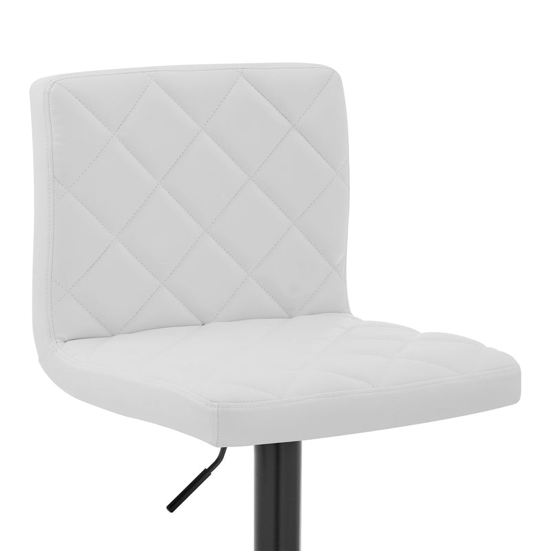 Duval Adjustable White Faux Leather Swivel Bar Stool - Furniture City (CA)l