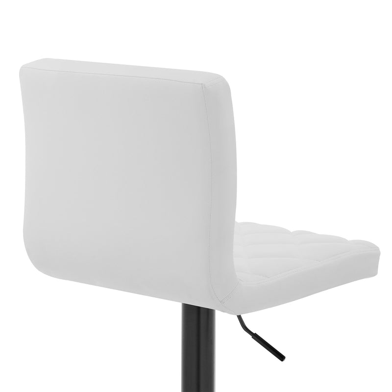 Duval Adjustable White Faux Leather Swivel Bar Stool - Furniture City (CA)l