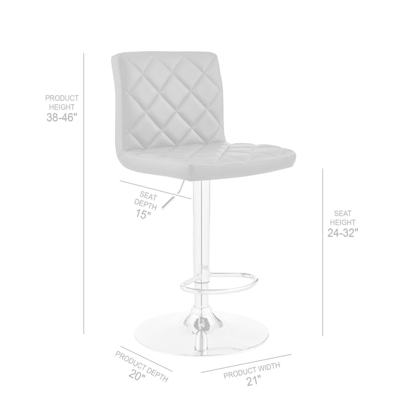 Duval Adjustable White Faux Leather Swivel Bar Stool - Furniture City (CA)l