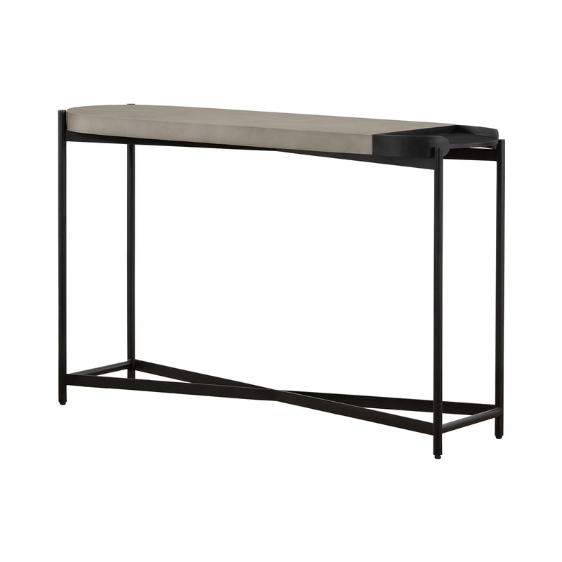 Dua Concrete and Black Metal Modern Console Table - Furniture City (CA)l