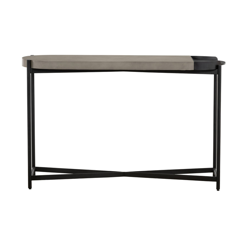 Dua Concrete and Black Metal Modern Console Table - Furniture City (CA)l