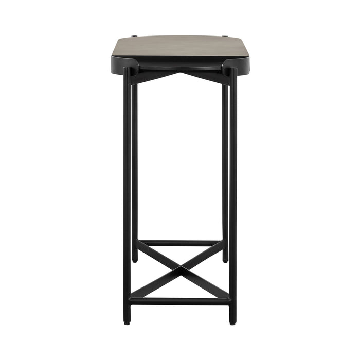 Dua Concrete and Black Metal Modern Console Table