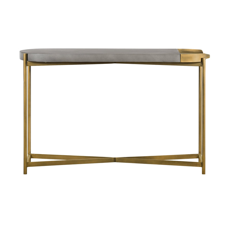 Dua Gray Concrete Console Table with Antique Brass - Furniture City (CA)l