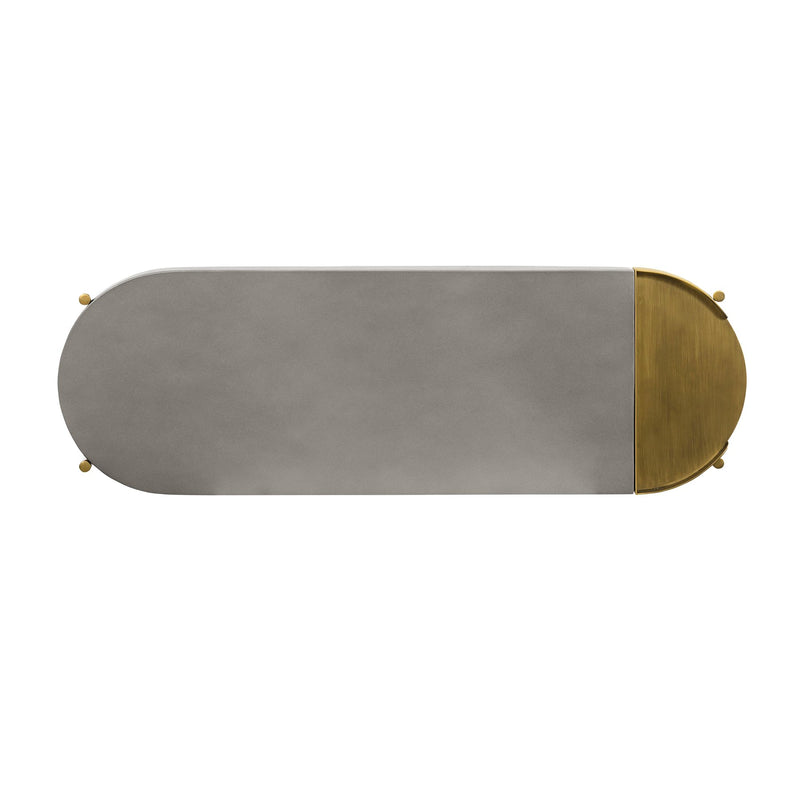 Dua Gray Concrete Console Table with Antique Brass - Furniture City (CA)l