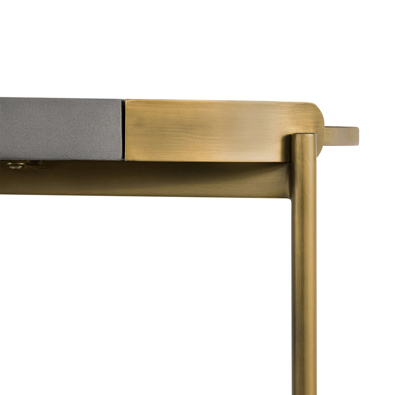 Dua Gray Concrete Console Table with Antique Brass - Furniture City (CA)l