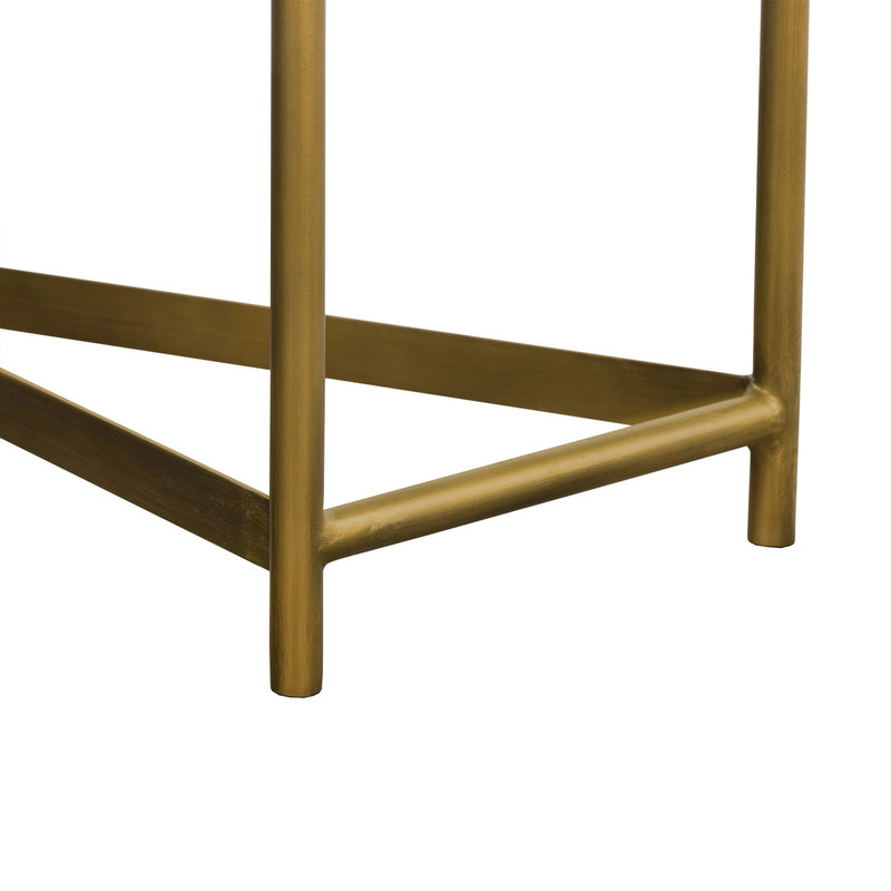 Dua Gray Concrete Console Table with Antique Brass - Furniture City (CA)l
