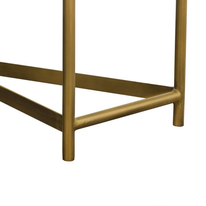 Dua Gray Concrete Console Table with Antique Brass
