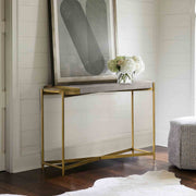 Dua Gray Concrete Console Table with Antique Brass - Furniture City (CA)l