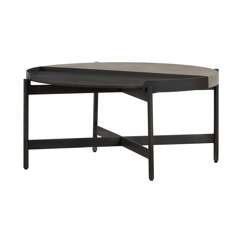 Dua Concrete and Metal Round Modern Coffee Table - Furniture City (CA)l
