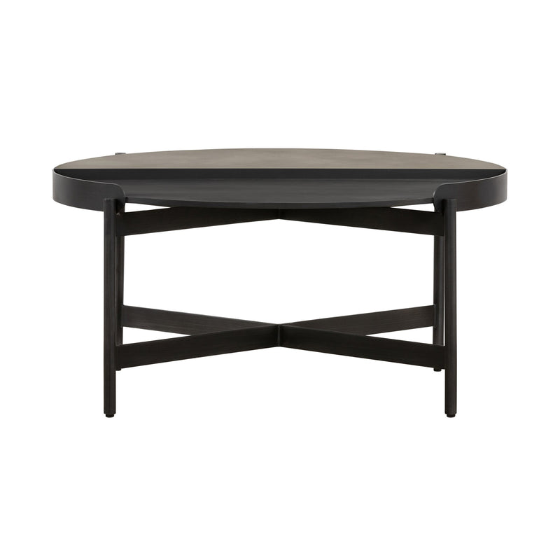 Dua Concrete and Metal Round Modern Coffee Table - Furniture City (CA)l