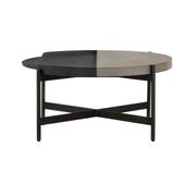 Dua Concrete and Metal Round Modern Coffee Table - Furniture City (CA)l