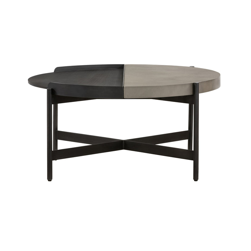 Dua Concrete and Metal Round Modern Coffee Table - Furniture City (CA)l