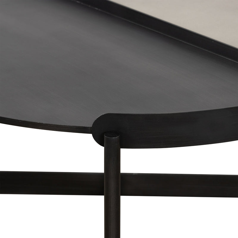 Dua Concrete and Metal Round Modern Coffee Table - Furniture City (CA)l