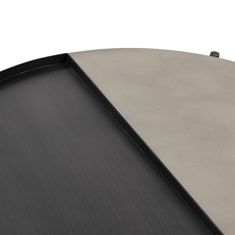 Dua Concrete and Metal Round Modern Coffee Table - Furniture City (CA)l