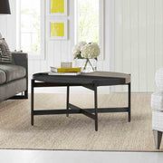 Dua Concrete and Metal Round Modern Coffee Table - Furniture City (CA)l