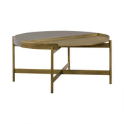Dua Gray Concrete Coffee Table with Antique Brass - Furniture City (CA)l