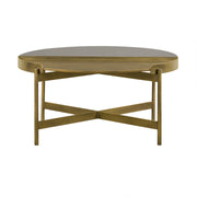 Dua Gray Concrete Coffee Table with Antique Brass - Furniture City (CA)l