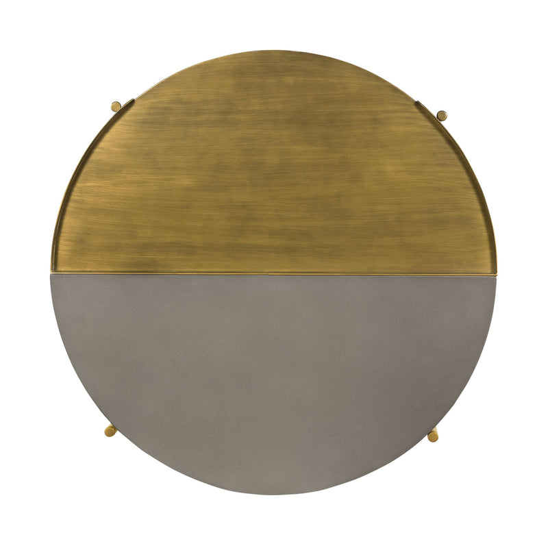 Dua Gray Concrete Coffee Table with Antique Brass - Furniture City (CA)l