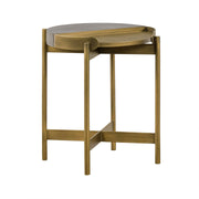 Dua Gray Concrete End Table with Antique Brass - Furniture City (CA)l