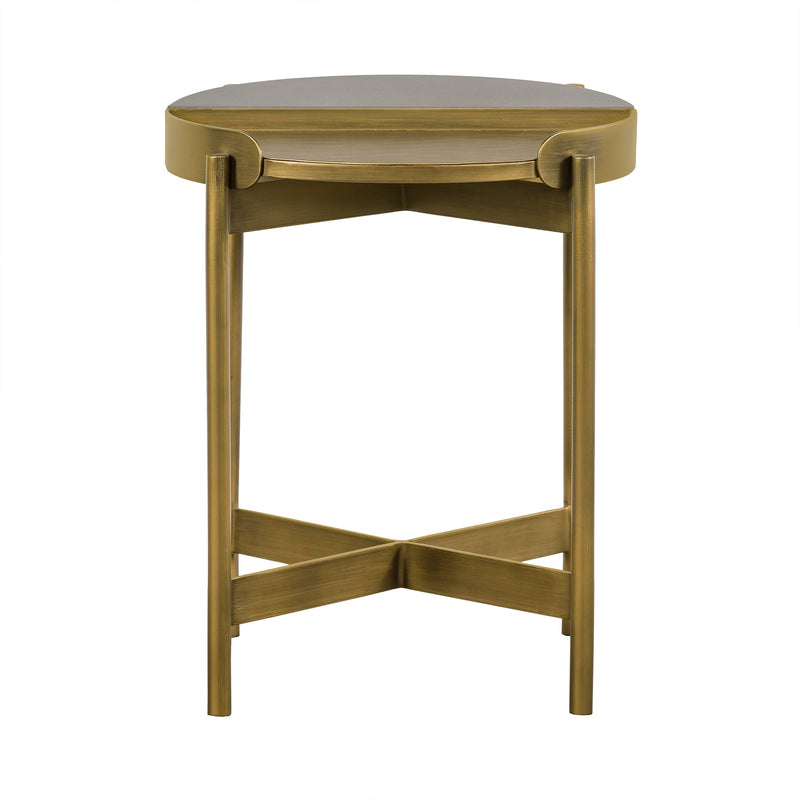 Dua Gray Concrete End Table with Antique Brass - Furniture City (CA)l