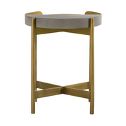 Dua Gray Concrete End Table with Antique Brass - Furniture City (CA)l