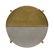 Dua Gray Concrete End Table with Antique Brass - Furniture City (CA)l