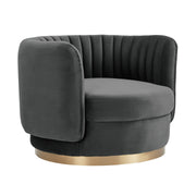 Davy Dark Gray Velvet Swivel Accent Chair - Furniture City (CA)l