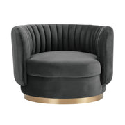 Davy Dark Gray Velvet Swivel Accent Chair - Furniture City (CA)l
