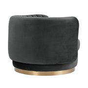 Davy Dark Gray Velvet Swivel Accent Chair - Furniture City (CA)l