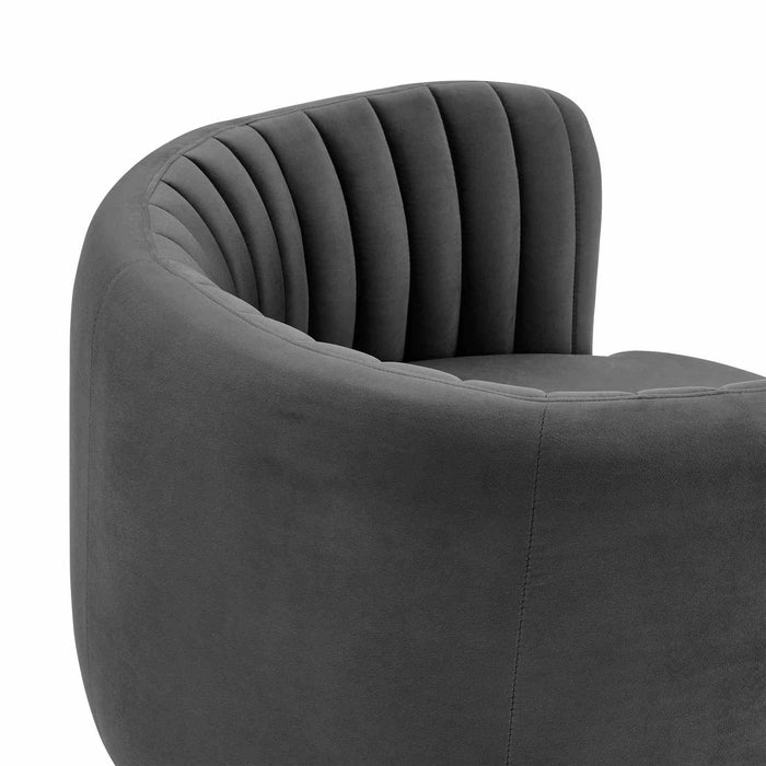 Davy Dark Gray Velvet Swivel Accent Chair