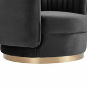 Davy Dark Gray Velvet Swivel Accent Chair - Furniture City (CA)l