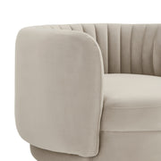Davy Taupe Velvet Swivel Accent Chair with Gold Base - Furniture City (CA)l
