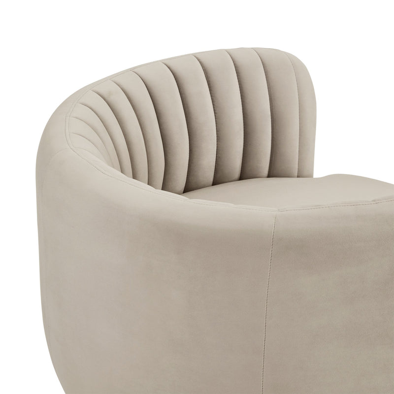 Davy Taupe Velvet Swivel Accent Chair with Gold Base - Furniture City (CA)l