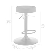 Dax Backless Dark Gray Faux Leather Adjustable Height Bar Stool - Furniture City (CA)l