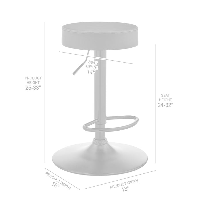 Dax Backless Dark Gray Faux Leather Adjustable Height Bar Stool