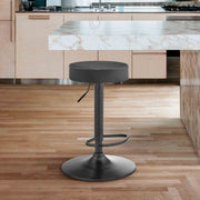 Dax Backless Dark Gray Faux Leather Adjustable Height Bar Stool - Furniture City (CA)l