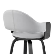 Daxton 26" Gray Faux Leather and Black Wood Bar Stool - Furniture City (CA)l