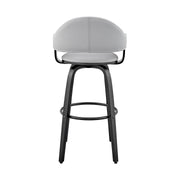 Daxton 30" Gray Faux Leather and Black Wood Bar Stool - Furniture City (CA)l