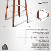 Daxton 30" Gray Faux Leather and Walnut Wood Bar Stool - Furniture City (CA)l