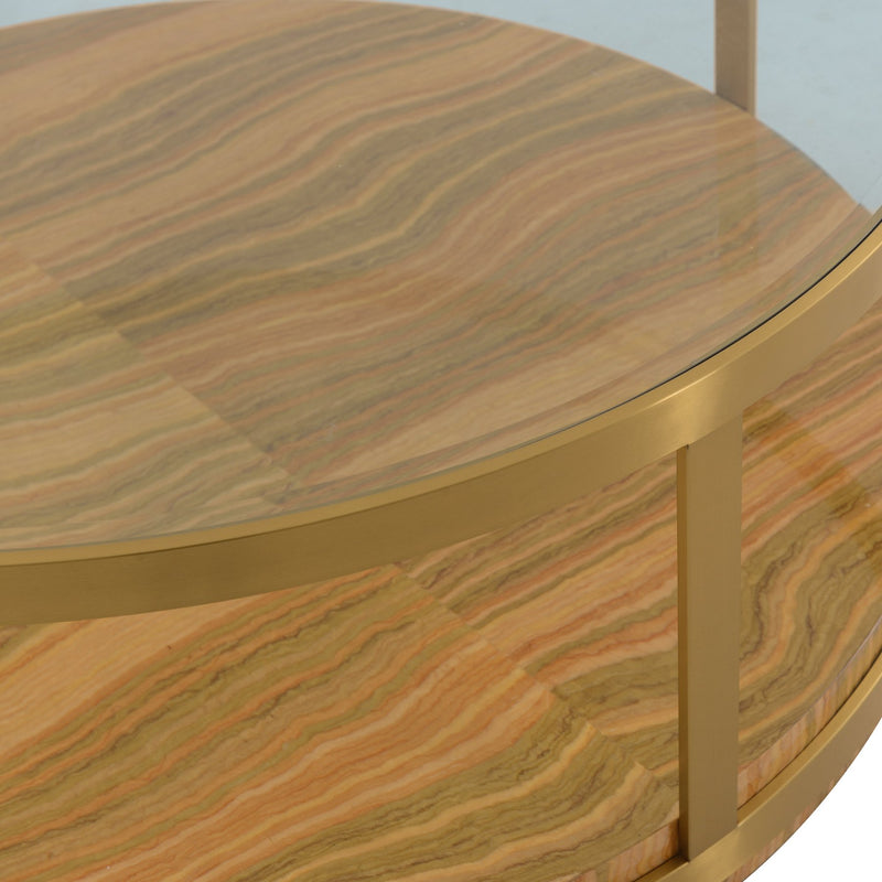 Hattie Glass Top Coffee Table with Brushed Gold Legs - Furniture City (CA)l