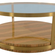 Hattie Glass Top Coffee Table with Brushed Gold Legs - Furniture City (CA)l