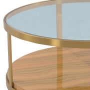 Hattie Glass Top Coffee Table with Brushed Gold Legs - Furniture City (CA)l